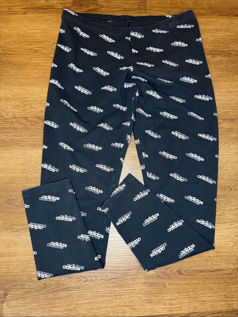 Adidas Favorites Tights Repeat Logo Athleisure Loungewear Black White Women’s M